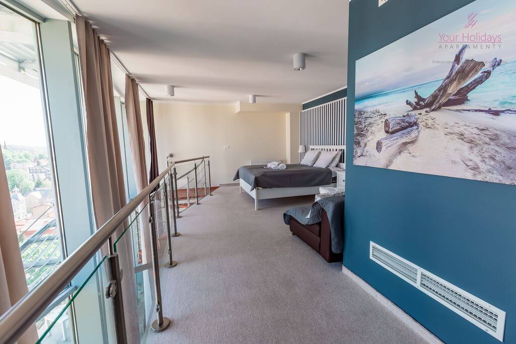 Misdroy Appartement Promenada Gwiazd 28/1001 6 Międzyzdroje Apartament Promenada Gwiazd 28/1001 - sypialnia na piętrze w apartamencie blisko morza